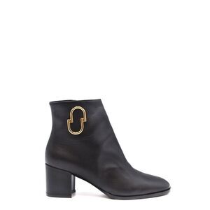 Ninalilou Leather Ankle Boots Block Heel Women black